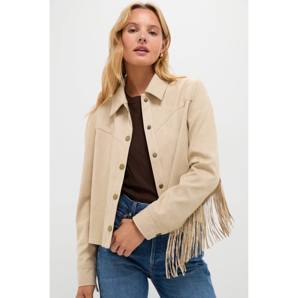 Tuckernuck Hyacinth House Biscotti Faux Suede Fringe Lauren Western Jacket XXL
